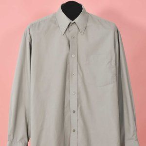 Vintage 70s Grey Oxford Button Down Shirt Size L